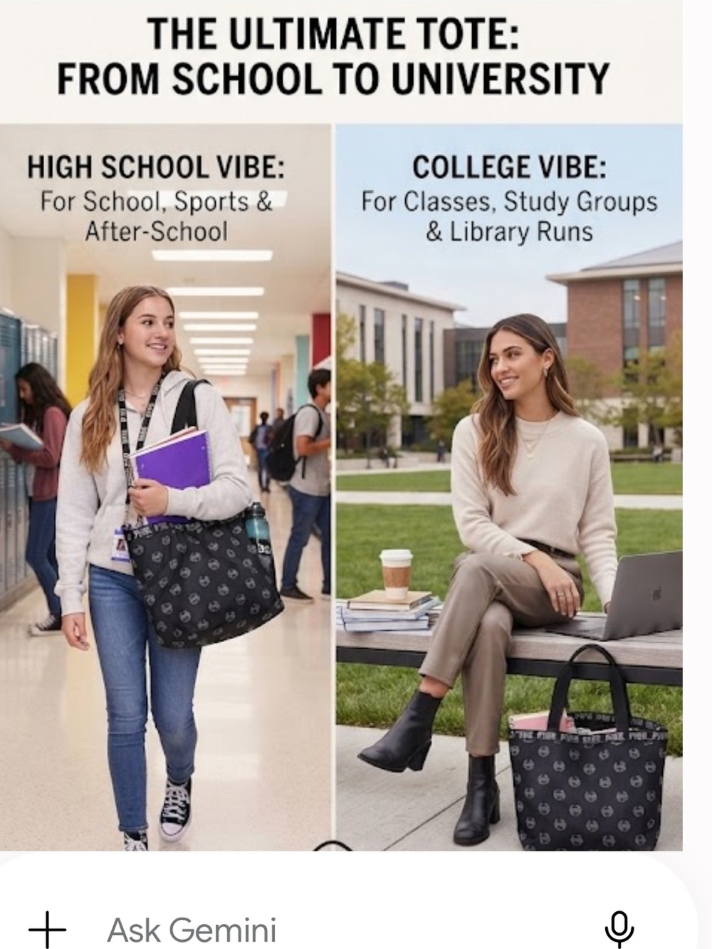 VS PINK Black Monogram Tote: Essential College Freshman Bag